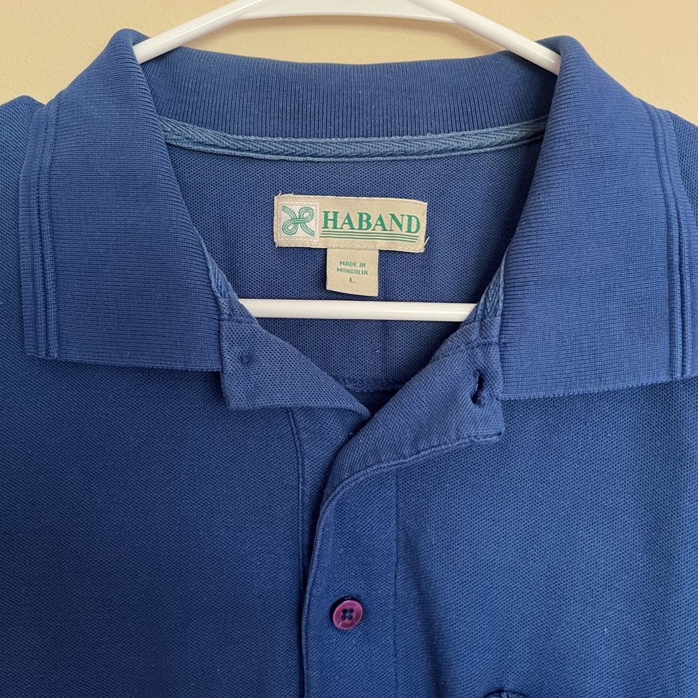 Haband Men's Blue Polo Shirt - Picture 3 of 7
